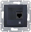 Розетка компьют., RJ45,одиноч., кат. 5е, экран. stp, с пруж. заж (графит) Sedna Schneider Electric. Вид 1.