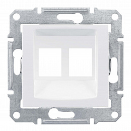 Адаптер для 2 коннект. RJ45,apm,molex,keline,кат. 5е,кат. 6,utp (белый) Sedna Schneider Electric. Вид 1
