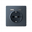 Розетка 16А с 2 USB A+C, 5В/2,4А/3,0А, 2х5В/1,5А, механизм (грифель) ARTGALLERY Systeme Electric. Вид 1.