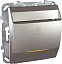 Выключатель карточный, с выдерж. врем., с лампой подсв., 8 а (алюминий) Unica Top Schneider Electric. Вид 1.