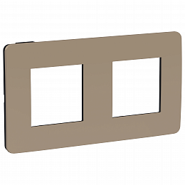 Рамка 2-постовая (песочный/антрацит) Unica Studio Schneider Electric. Вид 1