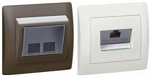 Розетка комп. Х2 RJ45, 8 контактов Галея/Тенара Legrand. Вид 1