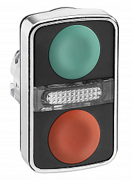 Головка кнопки двойная без маркир + led zb4bw7a3740 Schneider Electric. Вид 1