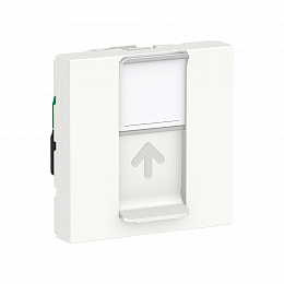 Розетка компьютерная RJ45, одиночная, кат.5е, UTP, 2модуля (белый) Unica Modular  Schneider Electric. Вид 1