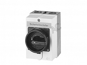207296 P1-25/I2/SVB-SW/N Выключатель в корпусе, 3P+N, 25А, запираемый (черная ручка) Eaton. Вид 1