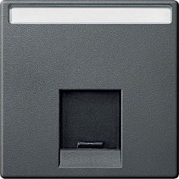 Центральная плата для розетки RJ45 1-постовая SM (антрацит) Merten Schneider Electric. Вид 1