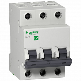 Автоматический выключатель 3-полюсный, 63А, 6kА (хар-ка D) EASY 9 Schneider Electric. Вид 1