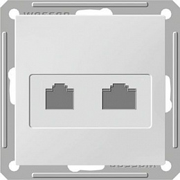 Розетка двойная RJ11+RJ45, 160В, 1А, кат.5e, механизм (белый) Wessen 59 Systeme Electric. Вид 1