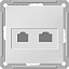 Розетка двойная RJ11+RJ45, 160В, 1А, кат.5e, механизм (белый) Wessen 59 Systeme Electric. Вид 1.
