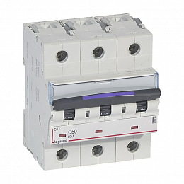 DX3 Автоматический выключатель 3-полюсный, 50A, 50kA (хар-ка C) Legrand. Вид 1
