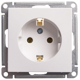 Розетка с заземлением без шторок, 16А, механизм (белый) Wessen 59 Systeme Electric. Вид 1