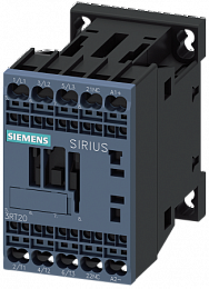 Контактор 3-х полюсный 12А, 24В, DC, Блок-контакт 1НЗ, пружинные клеммы Siemens. Вид 1