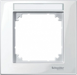Рамка 1-постовая, sm с полем д/надписи (полярный белый) Merten M-Plan Schneider Electric. Вид 1