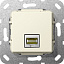 Розетка компьютерная RJ45 (бежевый) System 55 Gira. Вид 1.
