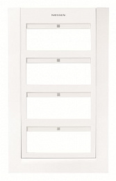 T1274 BL Панель лицевая для бокса поста централизации открытого/скрытого монтажа на 24 модуля (4 ряда), белый/белый ABB. Вид 1