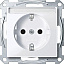 Розетка с полем для надписи, qf sm (активный белый) Merten Schneider Electric. Вид 1.