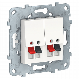 Аудиорозетка двойная (белый) Unica New Schneider Electric. Вид 1