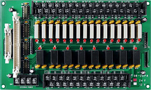 Выносная плата 24 силовых реле (24В), совместима с Opto-22 ICP DAS. Вид 1
