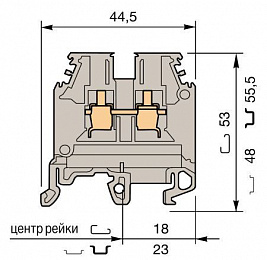 M6/8 Клеммник винтовой до 6 мм² на DIN-рейку (оранжевый) TYCO. Вид 1