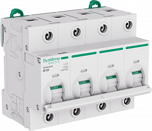 Автоматический выключатель (27мм) 4-полюсный, 125A, 10kA (хар-ка B) Systeme9 Systeme Electric. Вид 1