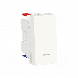 Переключатель 1-клавишный, с нейтралью (сх.6а) 1 модуль (белый) Unica Modular Schneider Electric. Вид 1