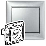 Розетка 2К (алюминий) Valena Legrand