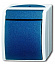 2621 W-53-500 Кнопка 1-клавишная, 1-полюсная, с N-клеммой, IP44, для открытого монтажа, серия ocean, цвет серый/сине-зелёный ABB. Вид 1.
