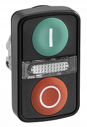 Головка кнопки двойная с маркировк + led zb4bw7a37417 Schneider Electric. Вид 1