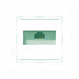 Розетка компьютерная одинарная RJ45, Cat 5e, UTP на захватах (алюминий) Valena Legrand. Вид 1