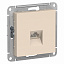 Розетка компьютерная RJ45, кат.5E, механизм (бежевый) Atlas Design Systeme Electric. Вид 1.