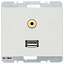 Розетка USB/3,5 мм Audio (полярная белизна) K.1 Berker. Вид 1.