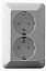 Розетка двойная со штороками, С/У, 16А, 250В, (белый) Прима Systeme Electric. Вид 1.