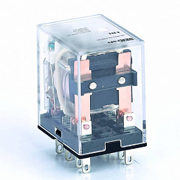 ПР-102-2-5A-24В-AC Промежуточное реле 24В АС 2ПК (5А) с LED инд. DEKraft. Вид 1