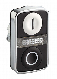 Головка кнопки двойная с маркировк + led zb4bw7a1721 Schneider Electric. Вид 1