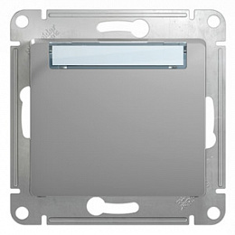 Кнопка нажимная с табличкой, сх.1, механизм (алюминий) Glossa Schneider Electric. Вид 1
