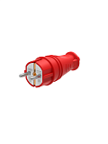 Вилка 2К+З прямая каучуковая 16А/250В IP44 (красная) MultiSet Systeme Electric