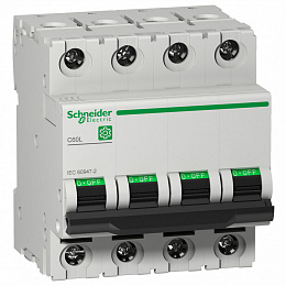Автоматический выключатель C60L 4-полюсный 25A C Schneider Electric. Вид 1
