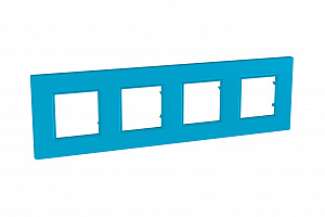 Рамка 4-постовая (голубика) Unica Quadro Schneider Electric. Вид 1