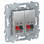 Аудиорозетка двойная (алюминий) Unica New Schneider Electric. Вид 1.