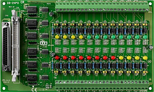 Выносная плата 24 дискретных входов AC/DC с изоляцией, совместима с Opto-22, разъем DB37 ICP DAS. Вид 1