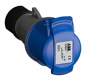 216 EC6 Розетка кабельная 2P+E, 16А, IP44, 200-250В 6ч.(синий) Easy&Safe ABB. Вид 1
