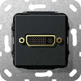 Розетка DVI (черный) System 55 Gira. Вид 1