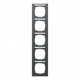 Рамка 5-постовая, вертикальная (антрацит) E2 Gira. Вид 1
