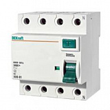 УЗО-03 Блок утечки тока 4-полюсный, 63А, 100mA, тип AC, 6kA DEKraft