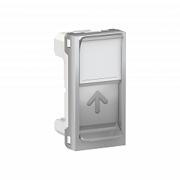 Лицевая панель RJ45, одиночная, без коннектора, 1 модуль (алюминий) Unica Modular Schneider Electric. Вид 1