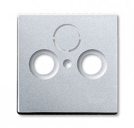 1743-83 Накладка (центральная плата) для TV-R-SAT розетки, серия solo/future, цвет серебристо-алюминиевый ABB. Вид 1