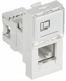 РКИ-10-00-П Розетка информационная RJ-45 UTP кат.5e (на 1 модуль) белая IEK. Вид 1