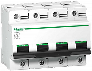C120N 4P 125A Автоматический выключатель 4-полюсный, 125А, 10кА (хар-ка C) Schneider Electric. Вид 1