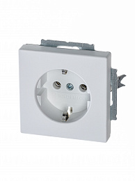 20 EUC-884-500 Розетка SCHUKO 16А 250В, серия solo/future, цвет белый бархат ABB. Вид 1