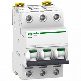 iC60N 3P 10А Автоматический выключатель 3-полюсный, 10А, 6кА (хар-ка B) Schneider Electric. Вид 1